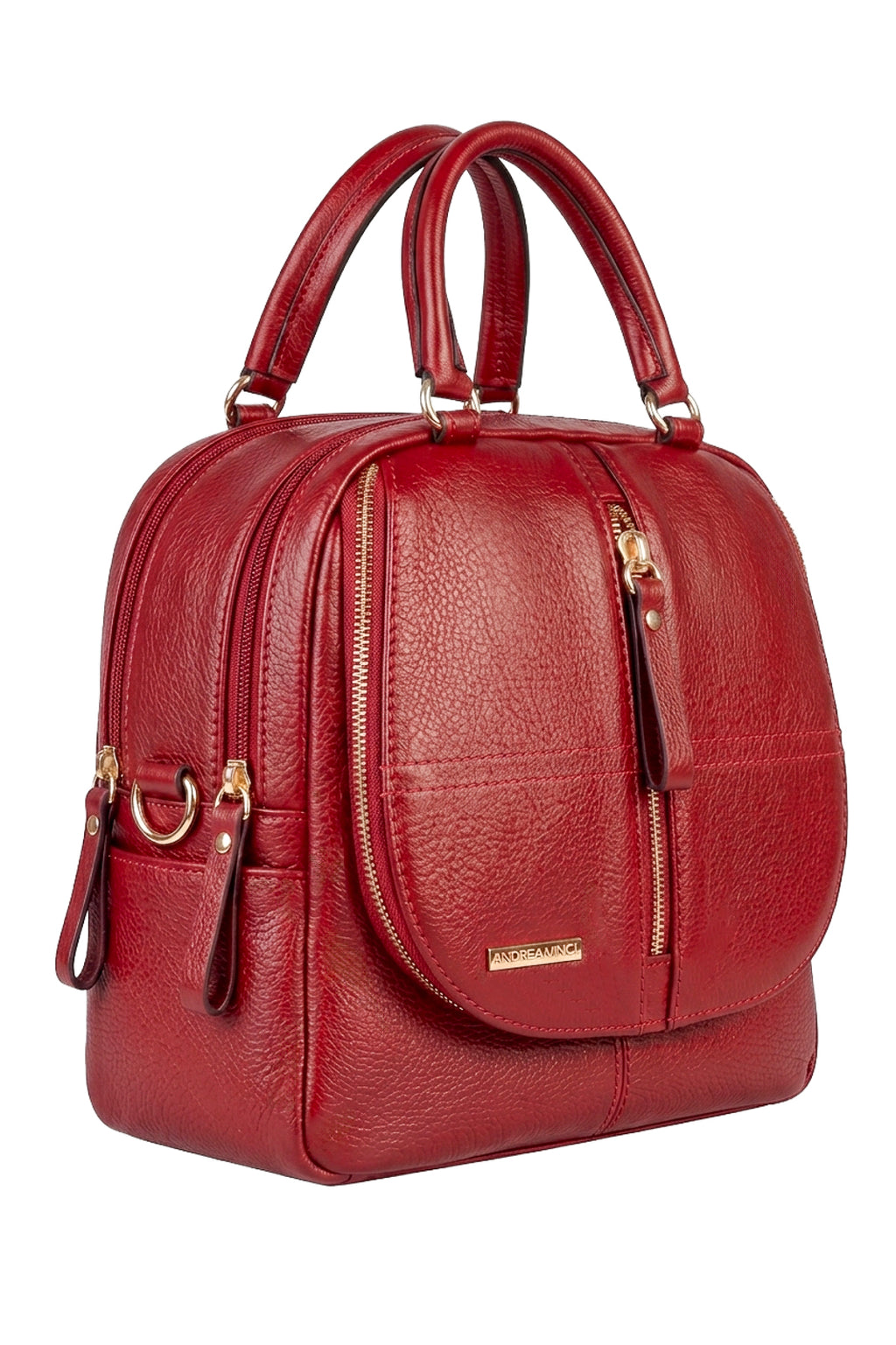 Bolsa mochila 2 em 1 em couro liso Marina