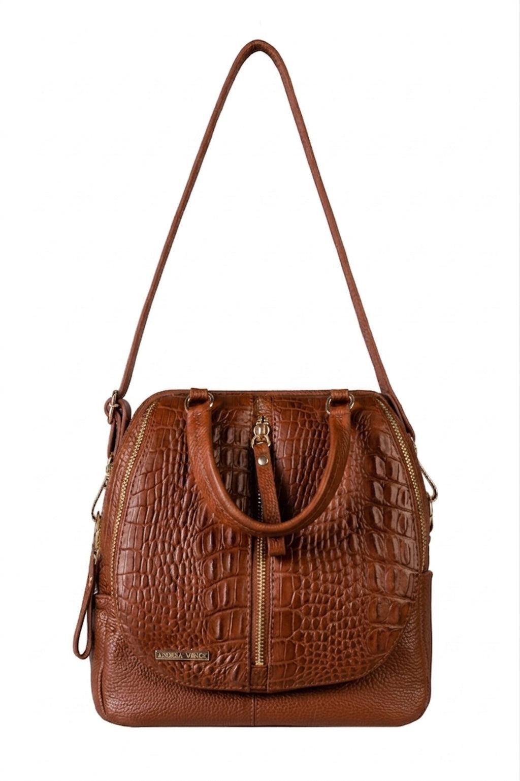 Bolsa mochila 2 em 1 em couro croco Marina