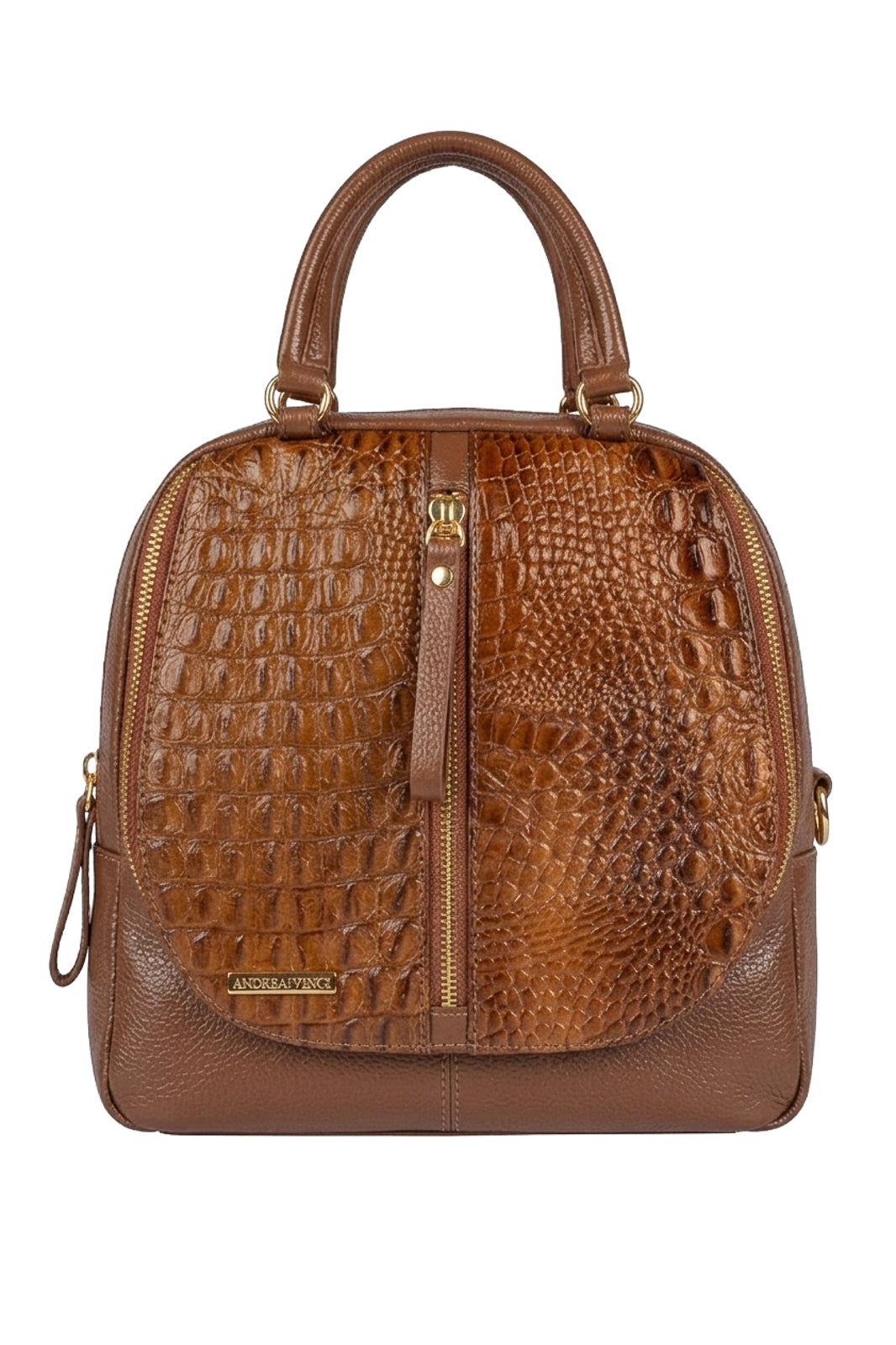 Bolsa mochila 2 em 1 em couro croco Marina