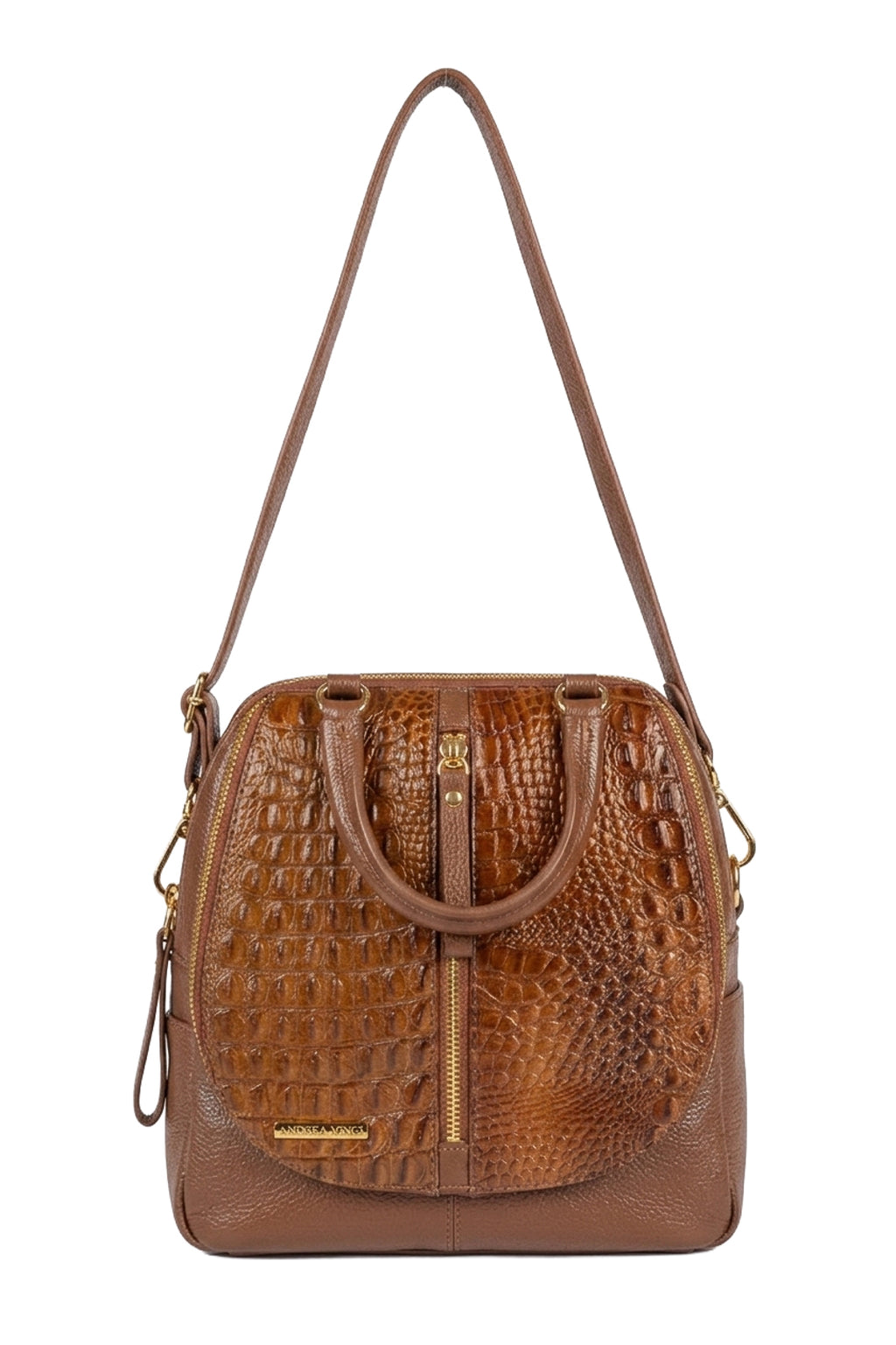 Bolsa mochila 2 em 1 em couro croco Marina