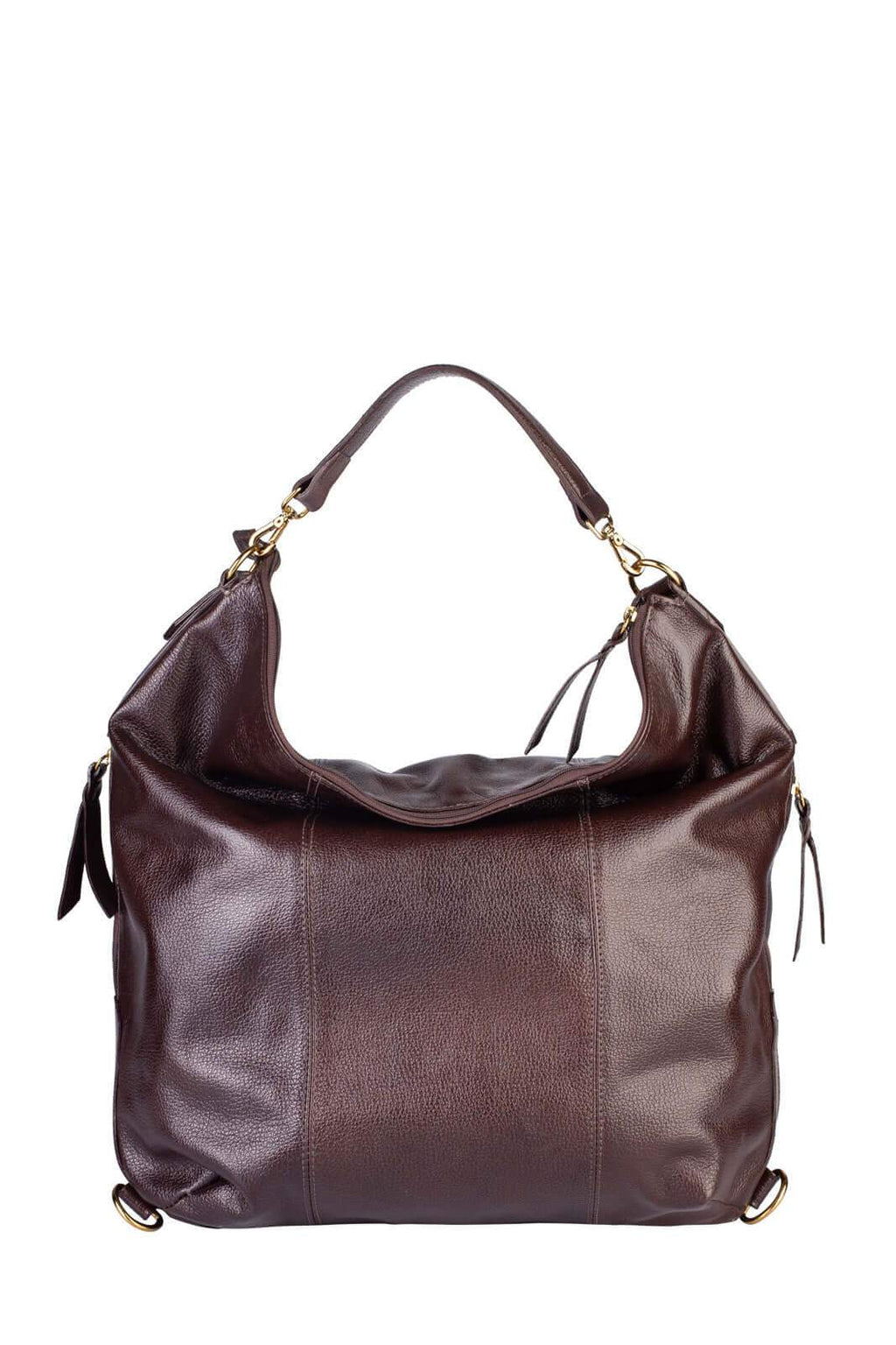 Bolsa mochila saco em couro liso Charlote - Enluaze