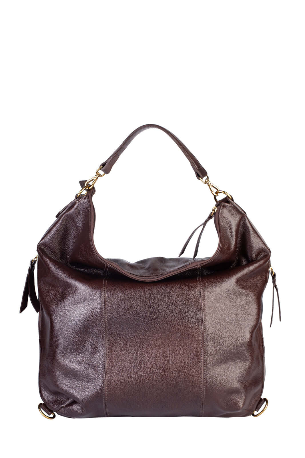 Bolsa mochila saco em couro liso Charlote - Enluaze