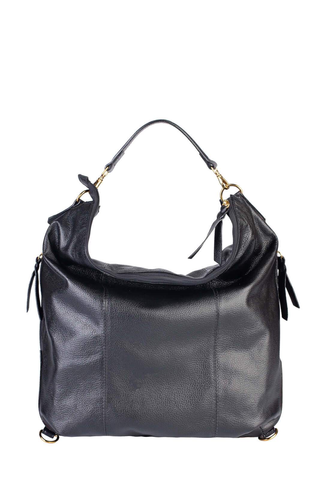 Bolsa mochila saco em couro liso Charlote - Enluaze