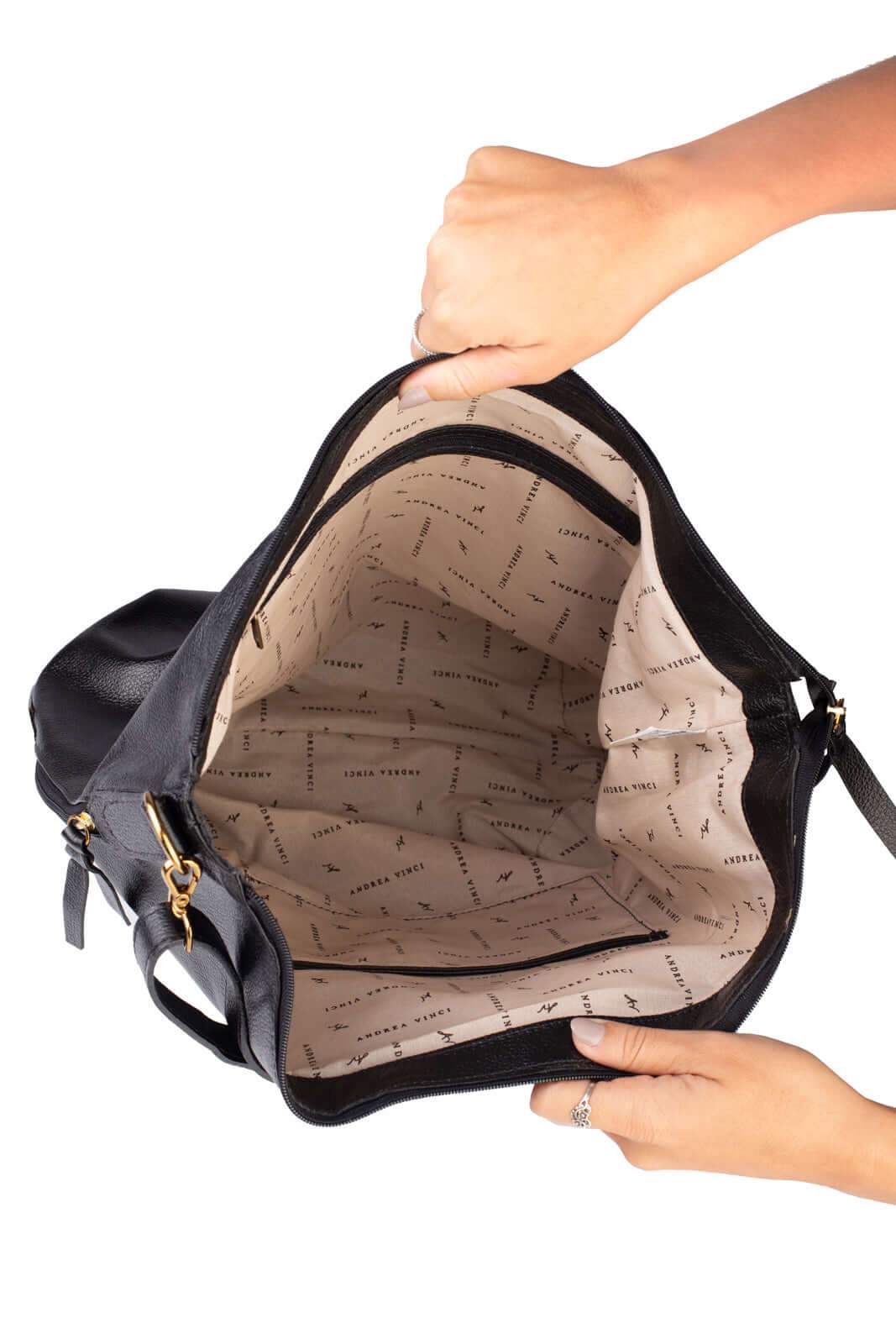 Bolsa mochila saco em couro liso Charlote - Enluaze