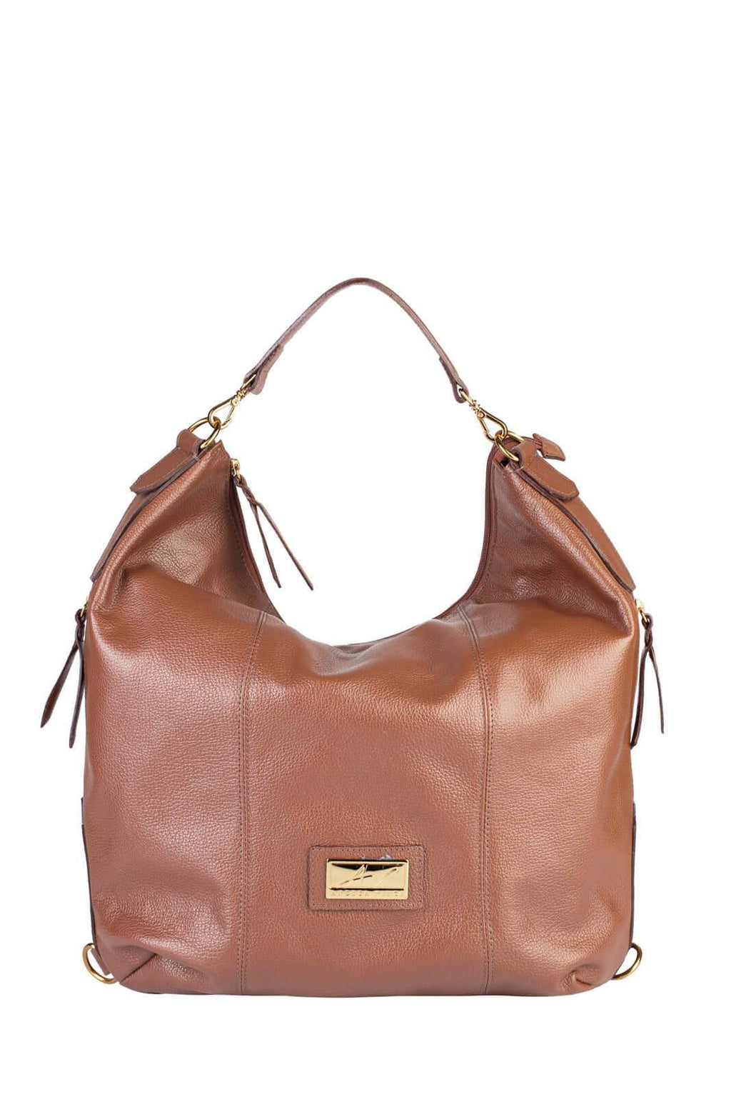 Bolsa mochila saco em couro liso Charlote - Enluaze