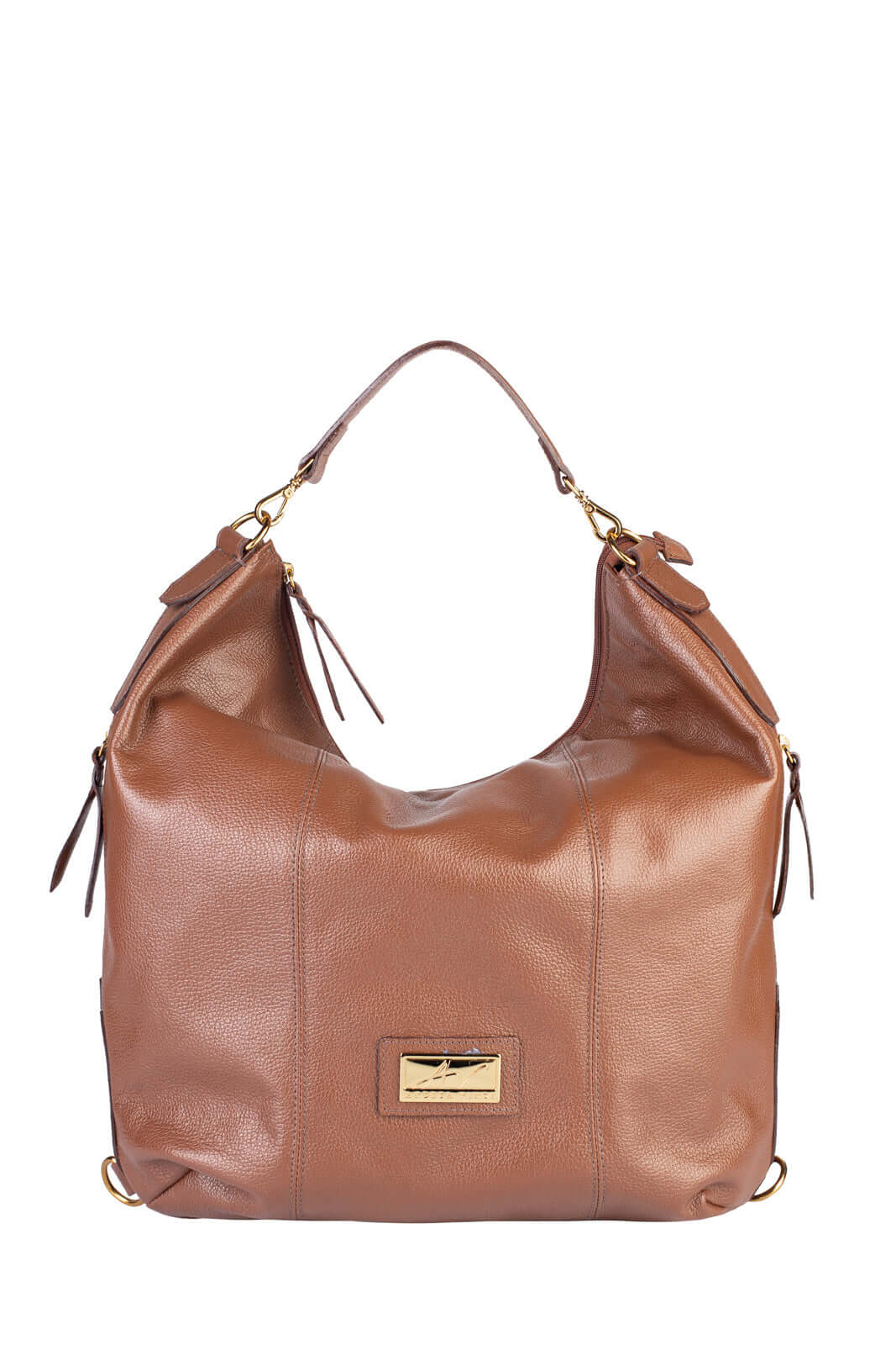 Bolsa mochila saco em couro liso Charlote - Enluaze