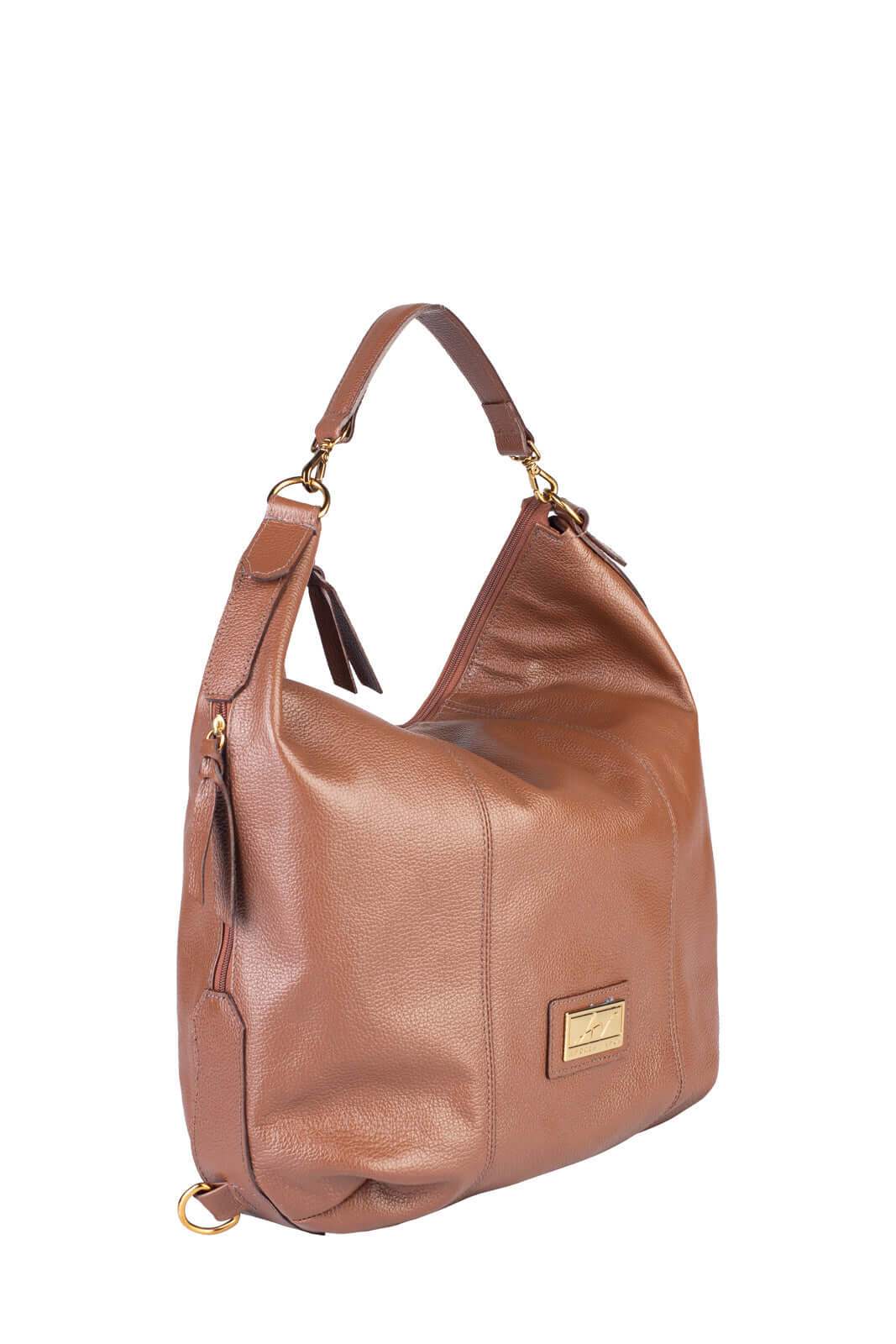 Bolsa mochila saco em couro liso Charlote - Enluaze