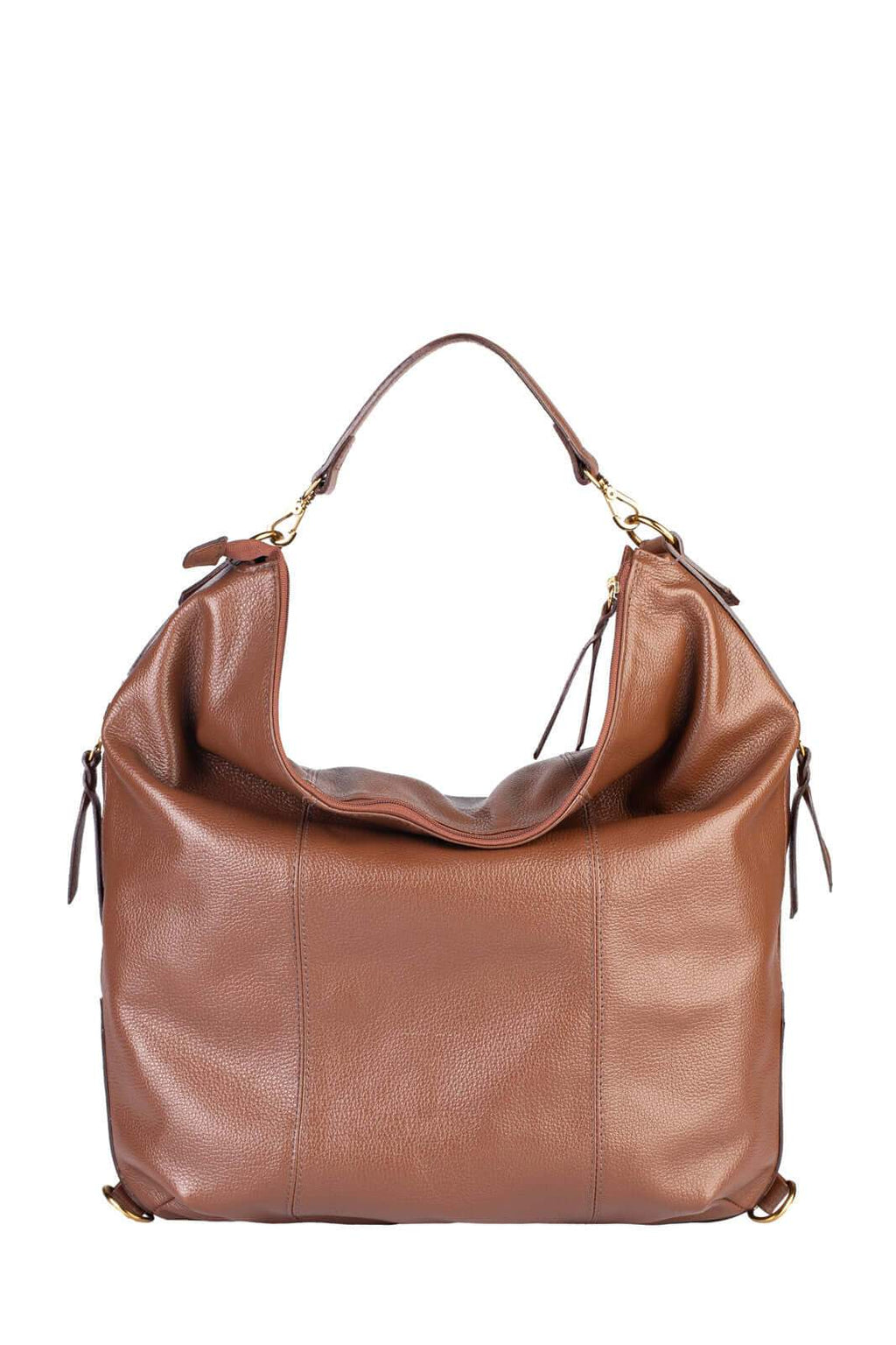 Bolsa mochila saco em couro liso Charlote - Enluaze