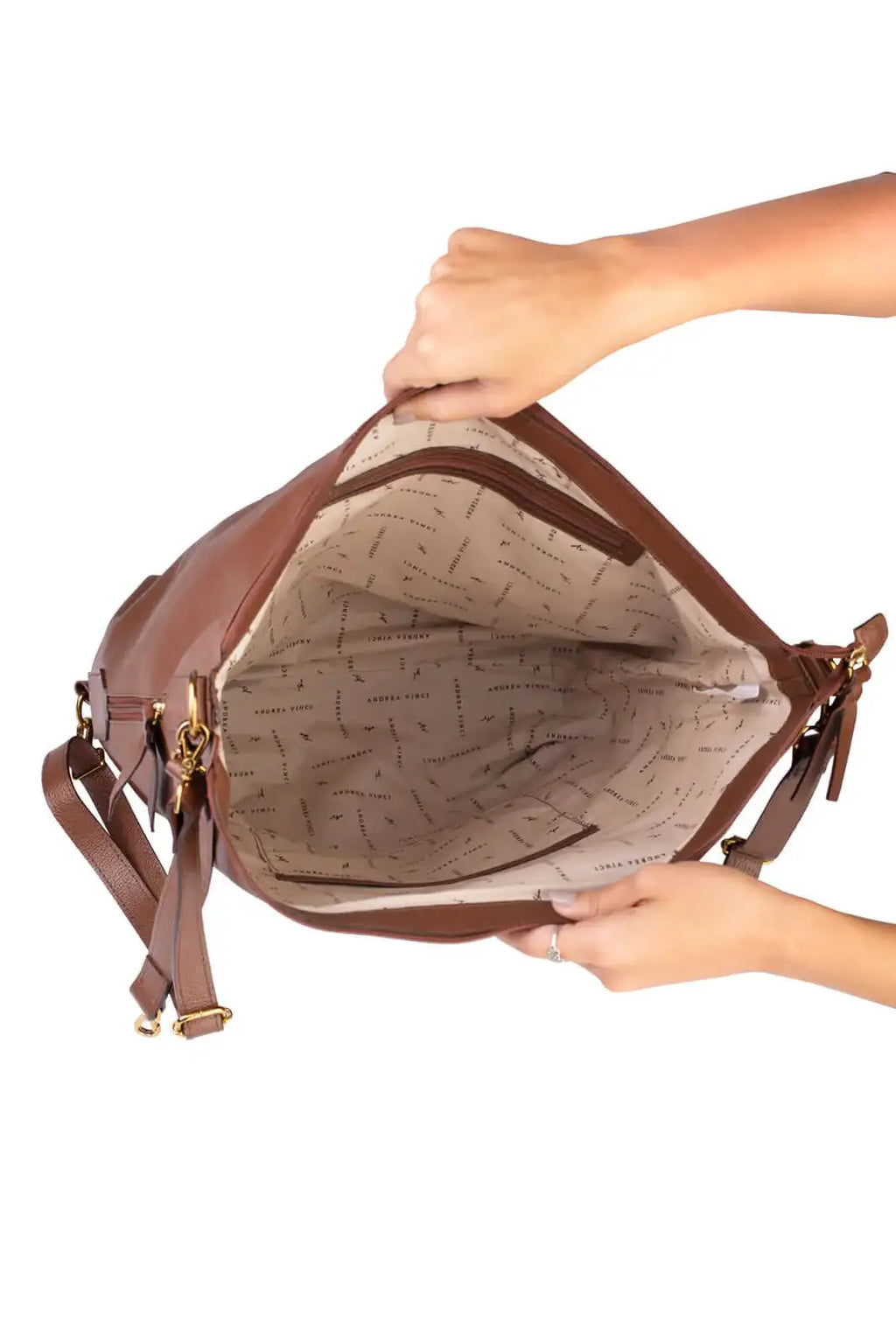 Bolsa mochila saco em couro liso Charlote - Enluaze