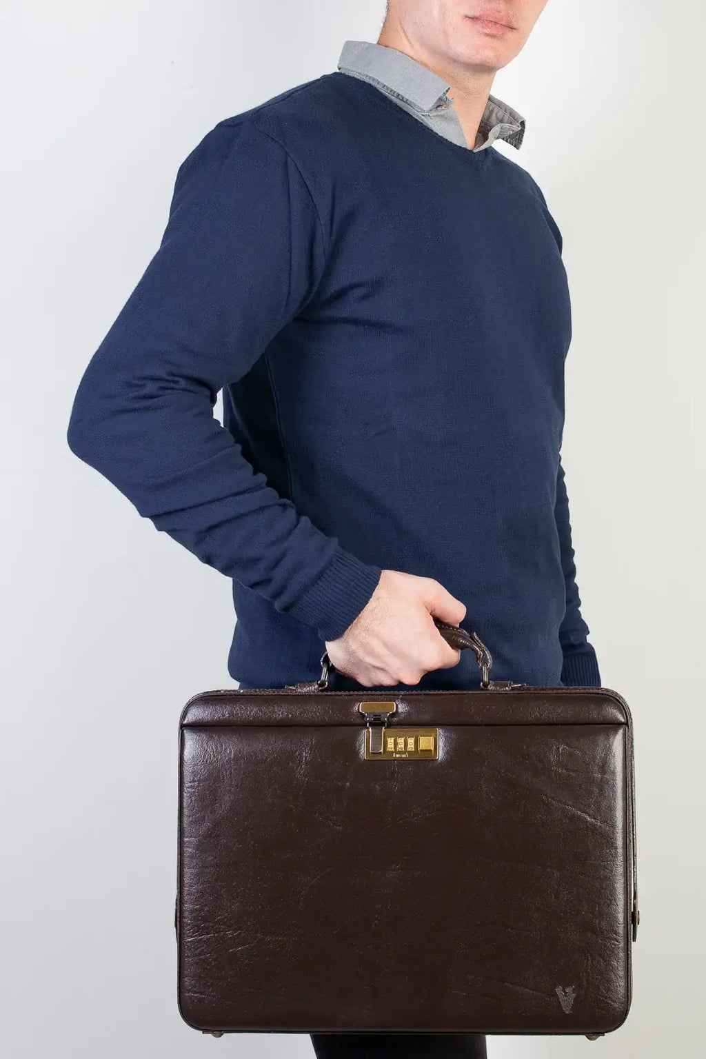 Maleta em couro com segredo Block - Enluaze