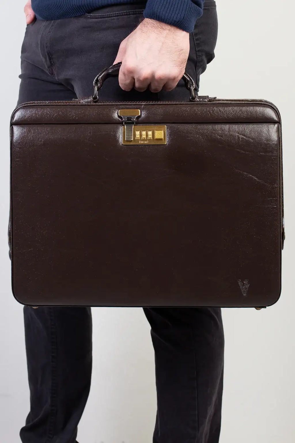Maleta em couro com segredo Block - Enluaze