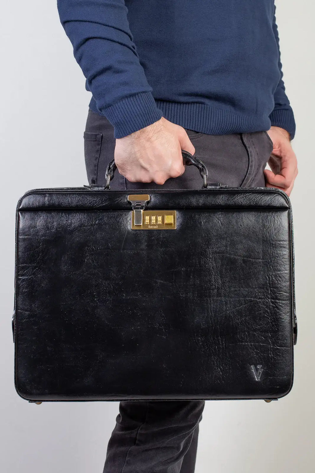 Maleta em couro com segredo Block - Enluaze