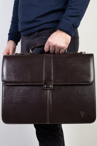 Maleta masculina de couro Mauricio
