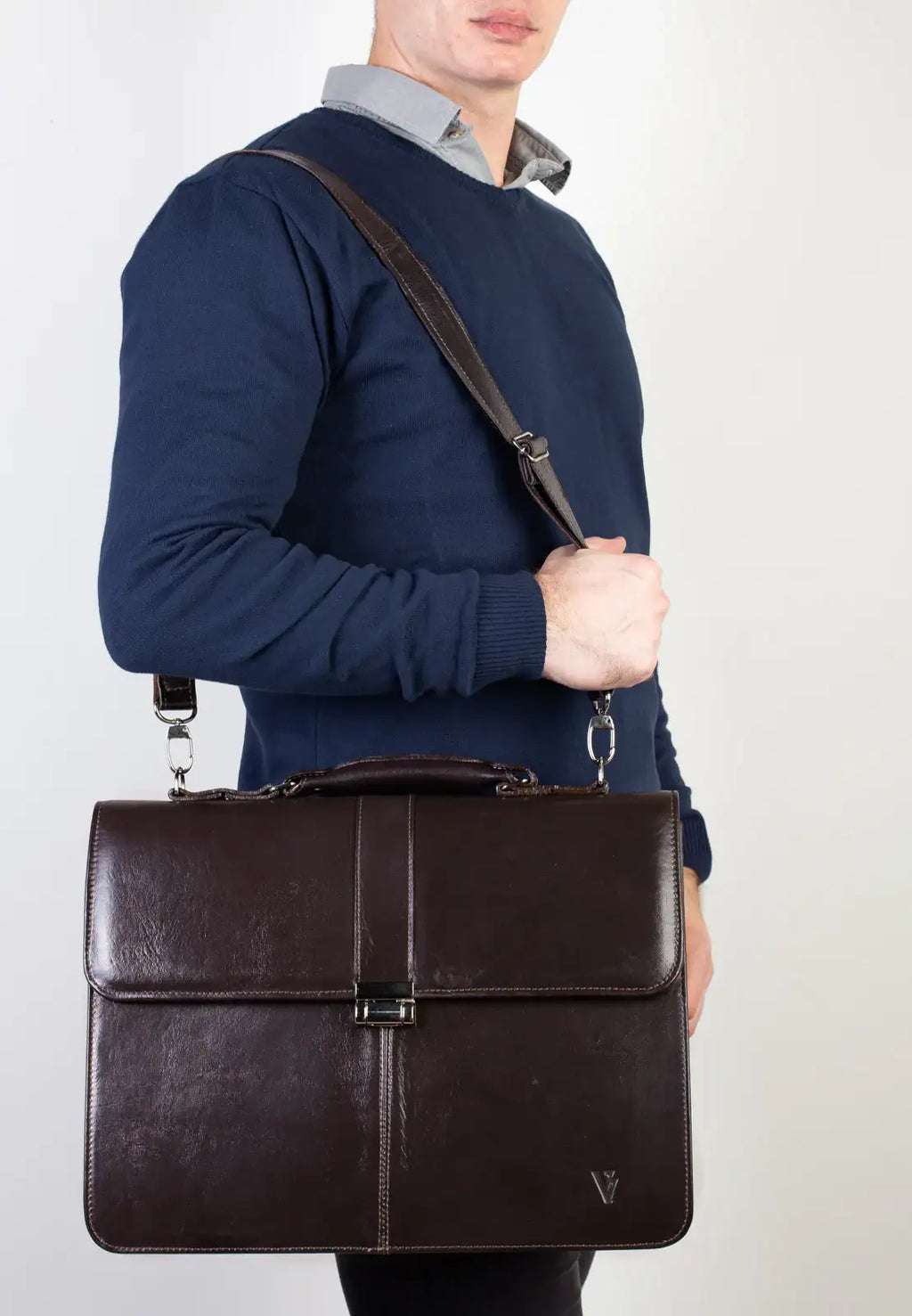 Maleta masculina de couro Mauricio - Enluaze