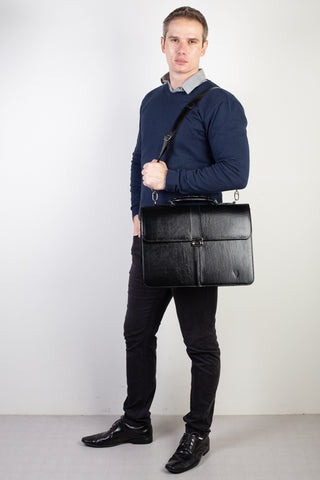 Maleta masculina de couro Mauricio