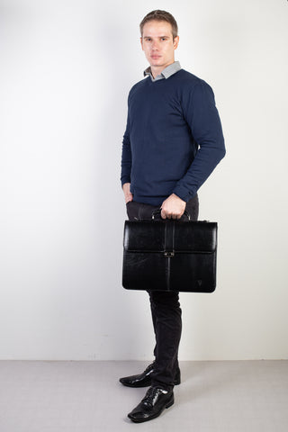 Maleta masculina de couro Mauricio