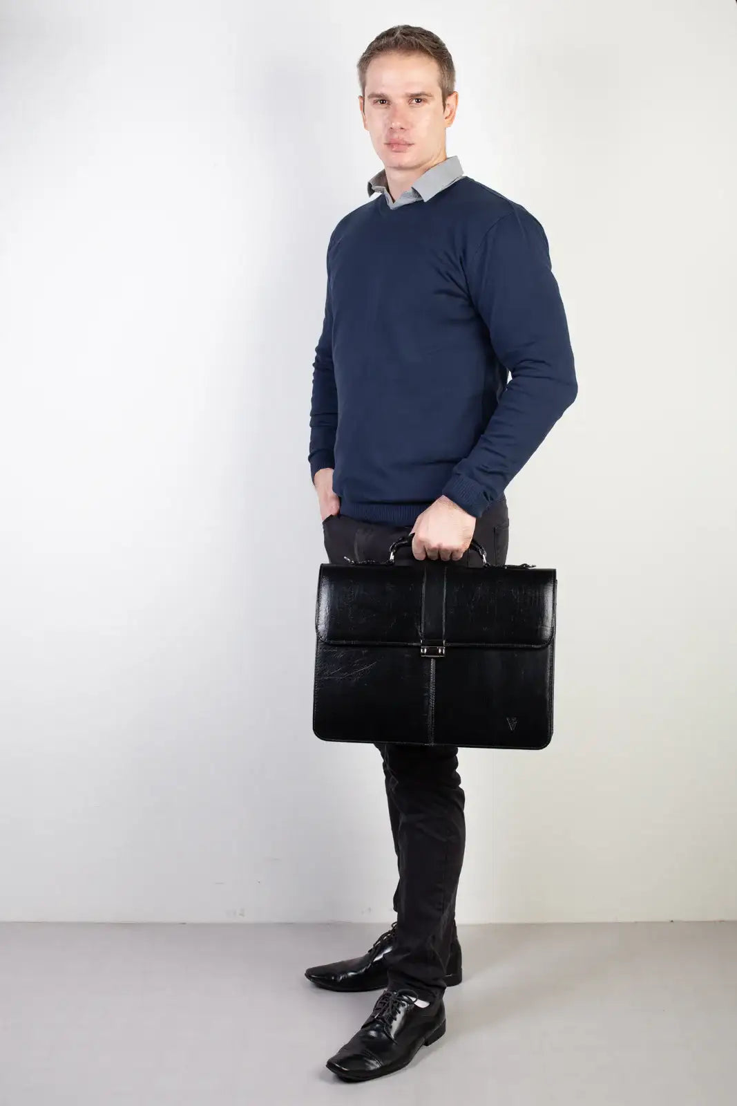 Maleta masculina de couro Mauricio - Enluaze