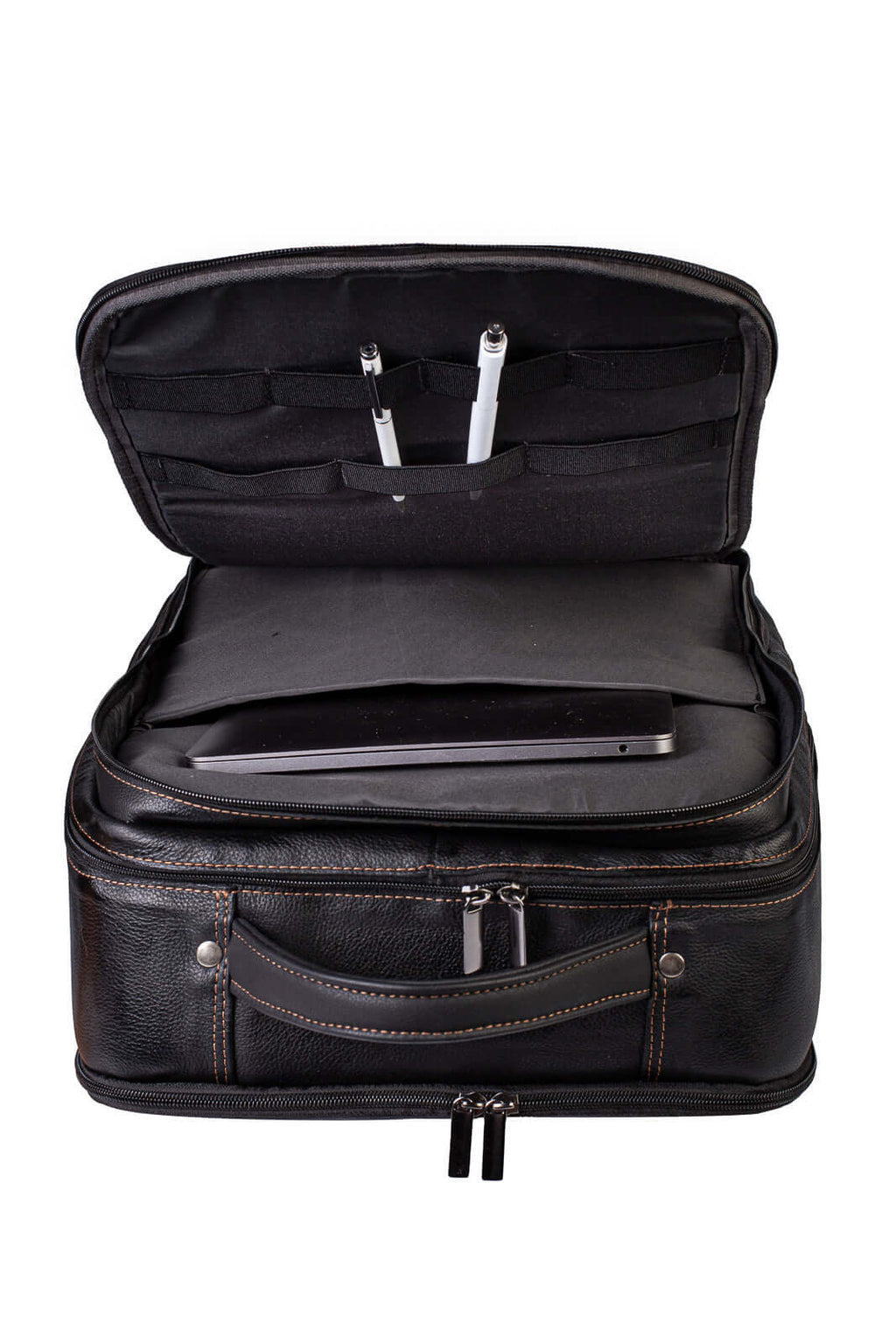 Mochila mala masculina em couro floater grande para notebook Gabriel - Enluaze