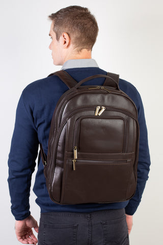 Mochila executiva de couro italiano Office