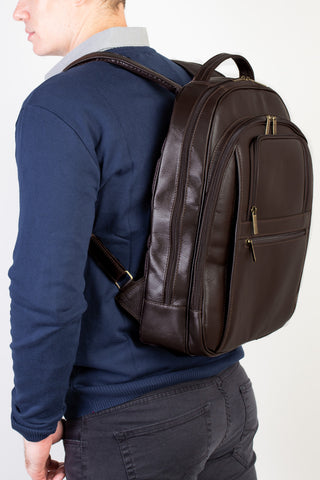 Mochila executiva de couro italiano Office