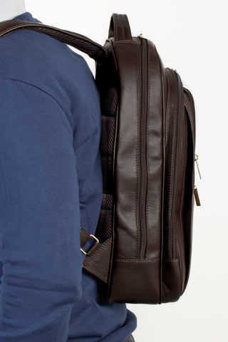 Mochila executiva de couro italiano Office