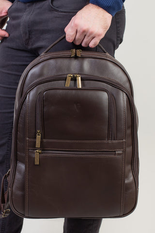 Mochila executiva de couro italiano Office