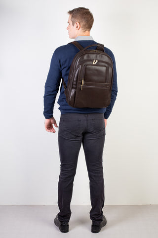 Mochila executiva de couro italiano Office