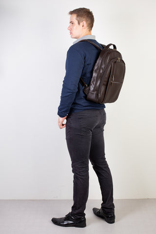Mochila executiva de couro italiano Office
