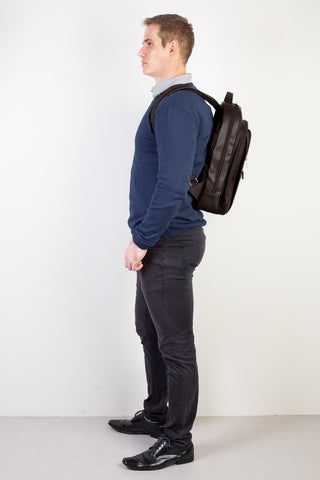 Mochila executiva de couro italiano Office