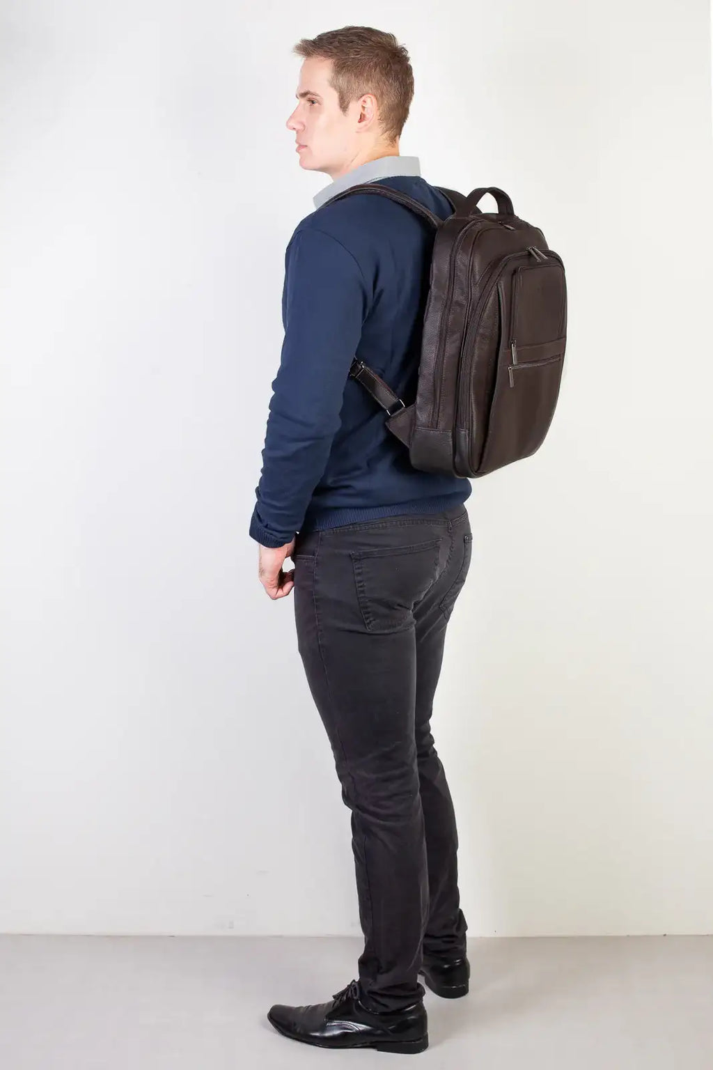 Mochila executiva de couro floater Office - Enluaze