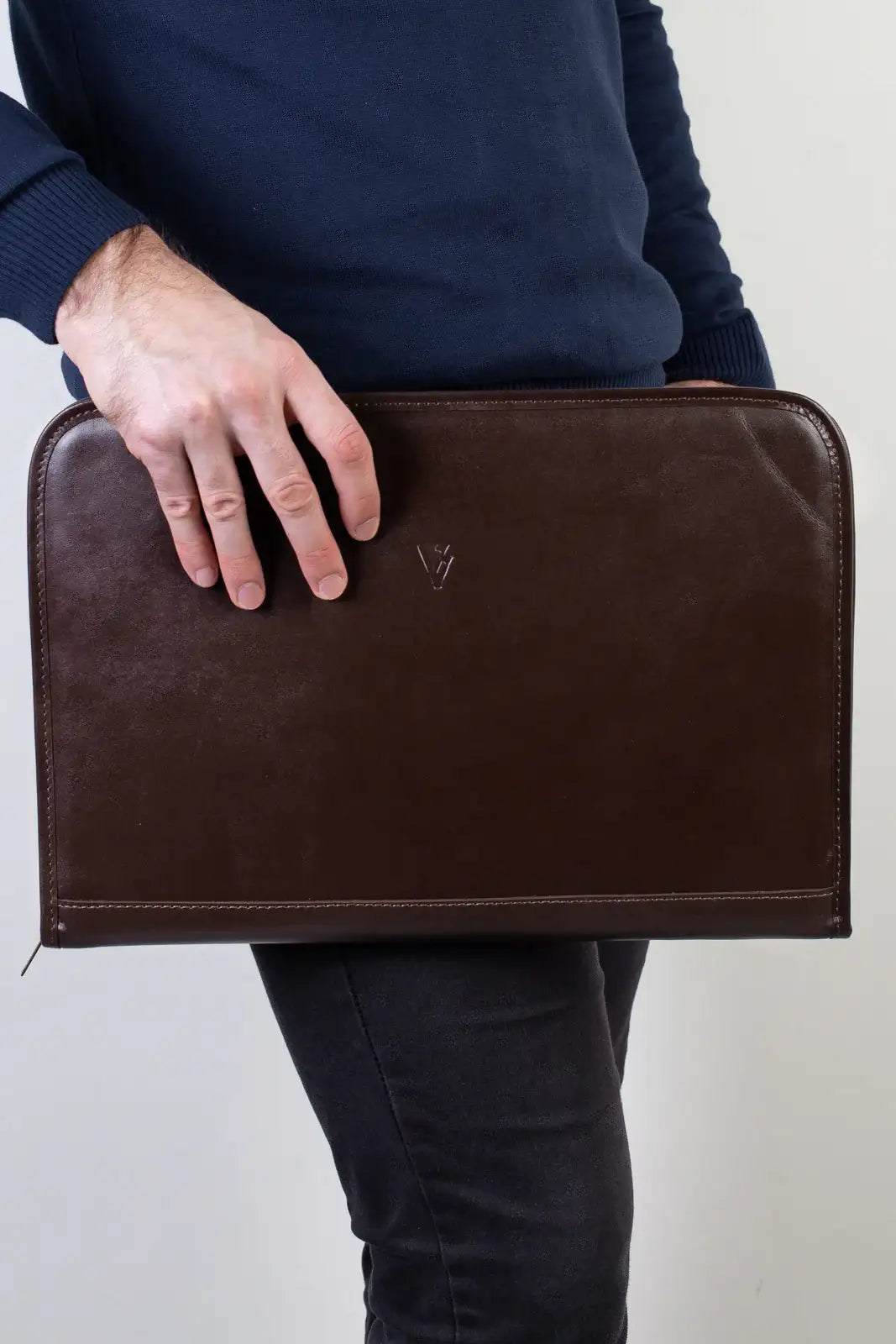 Pasta envelope de couro Flat - Enluaze