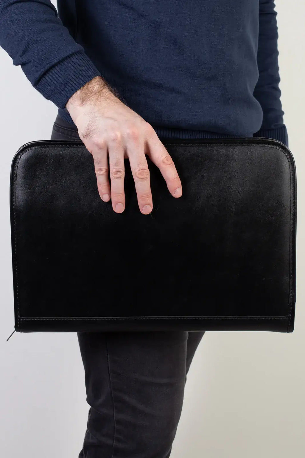 Pasta envelope de couro Flat - Enluaze