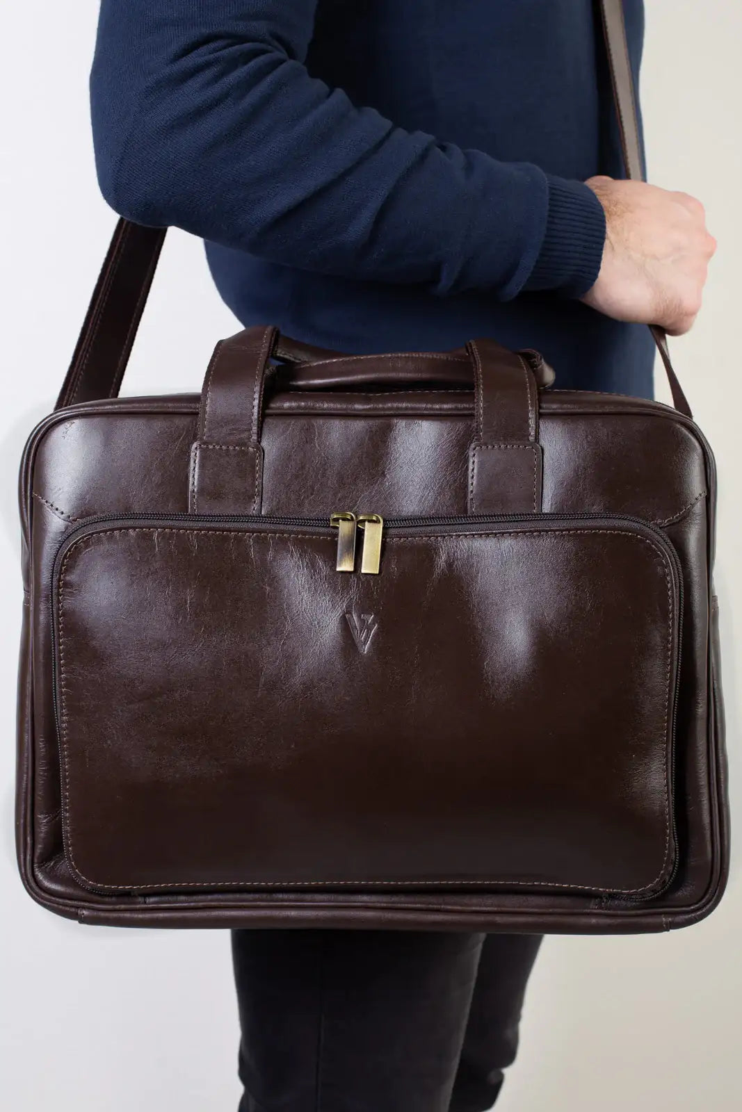 Pasta executiva masculina em couro Vitor - Enluaze