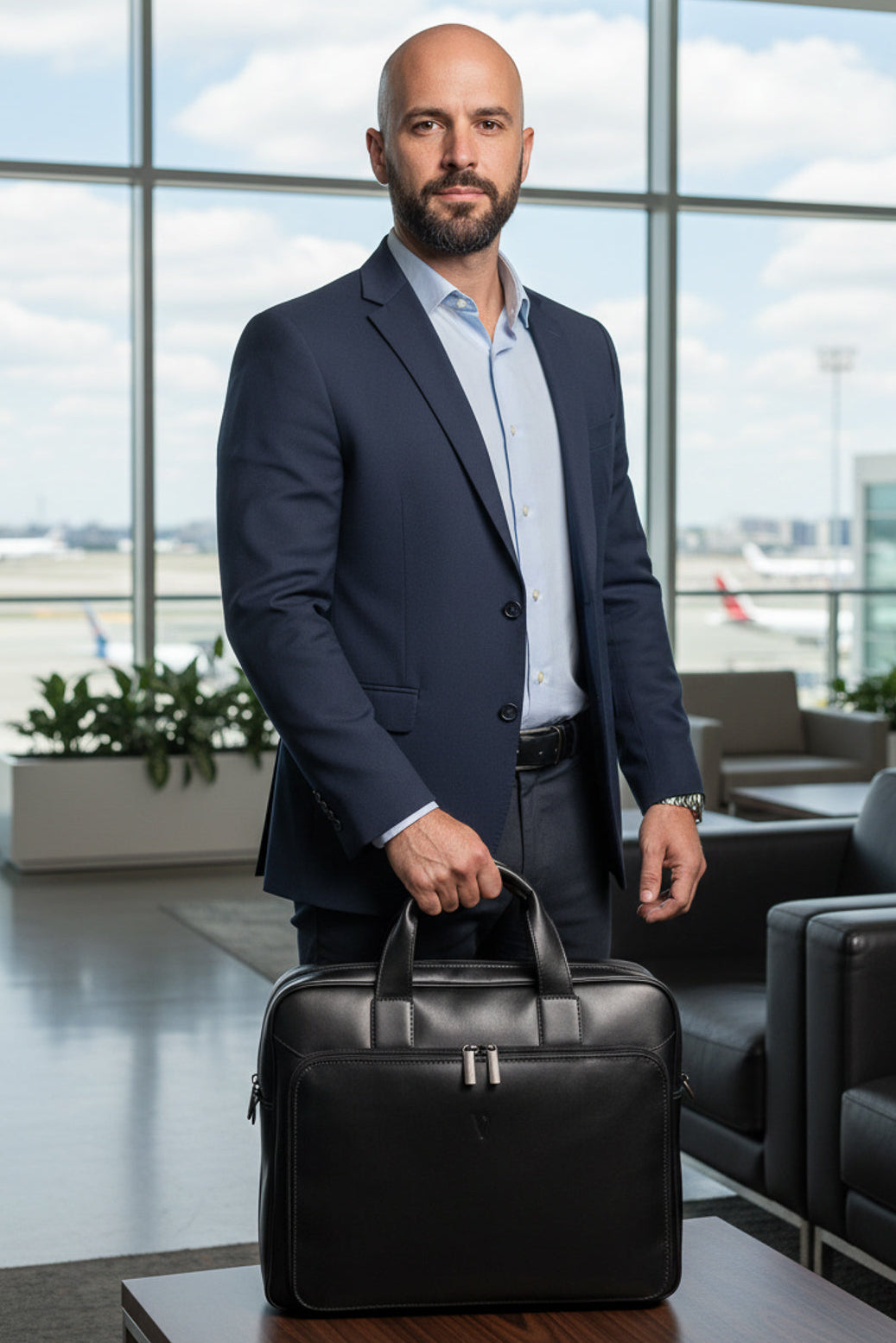 Pasta executiva masculina em couro Vitor