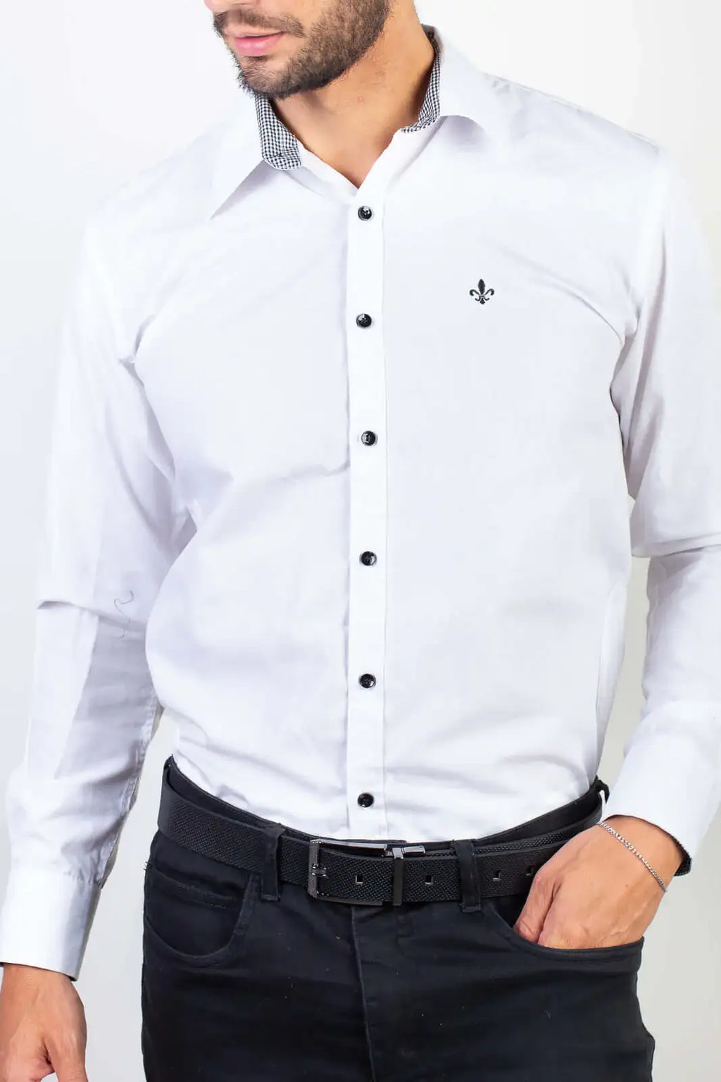 Cinto reversível em couro metais grafite Max - Enluaze