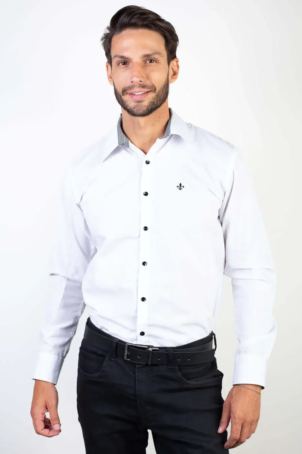 Cinto reversível em couro metais grafite Max - Enluaze