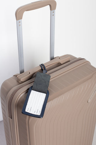 Tag de viagem em couro liso personalizado