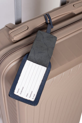 Tag de viagem em couro liso personalizado