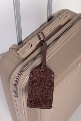 Tag de viagem em couro liso personalizado