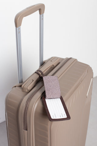Tag de viagem em couro liso personalizado