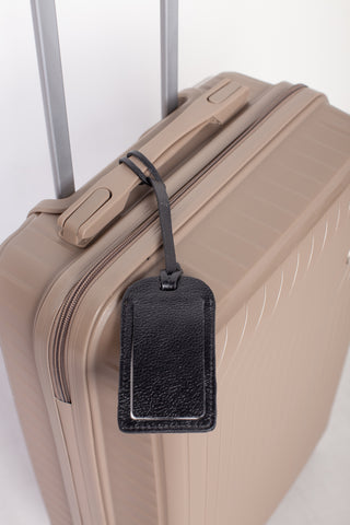 Tag de viagem em couro liso personalizado