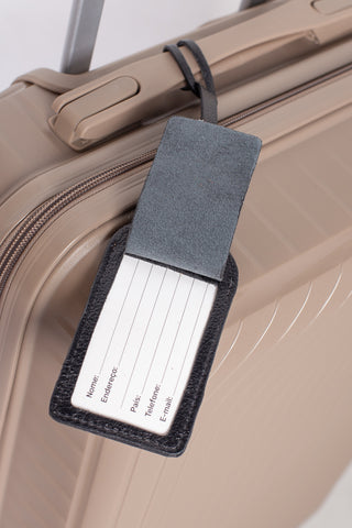 Tag de viagem em couro liso personalizado