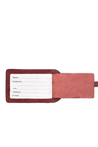 Tag de viagem em couro liso personalizado