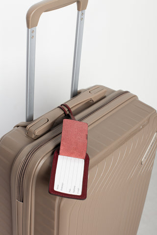 Tag de viagem em couro liso personalizado