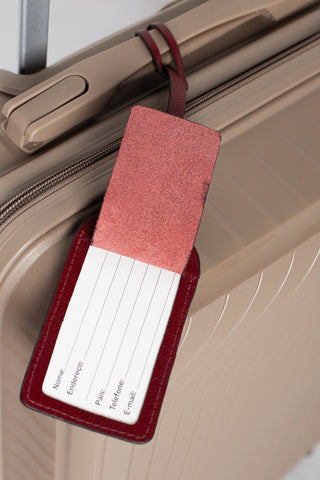 Tag de viagem em couro liso personalizado