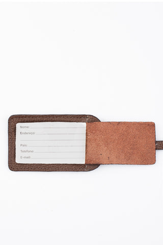 Tag de viagem em couro liso personalizado