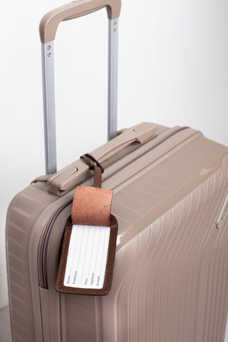Tag de viagem em couro liso personalizado