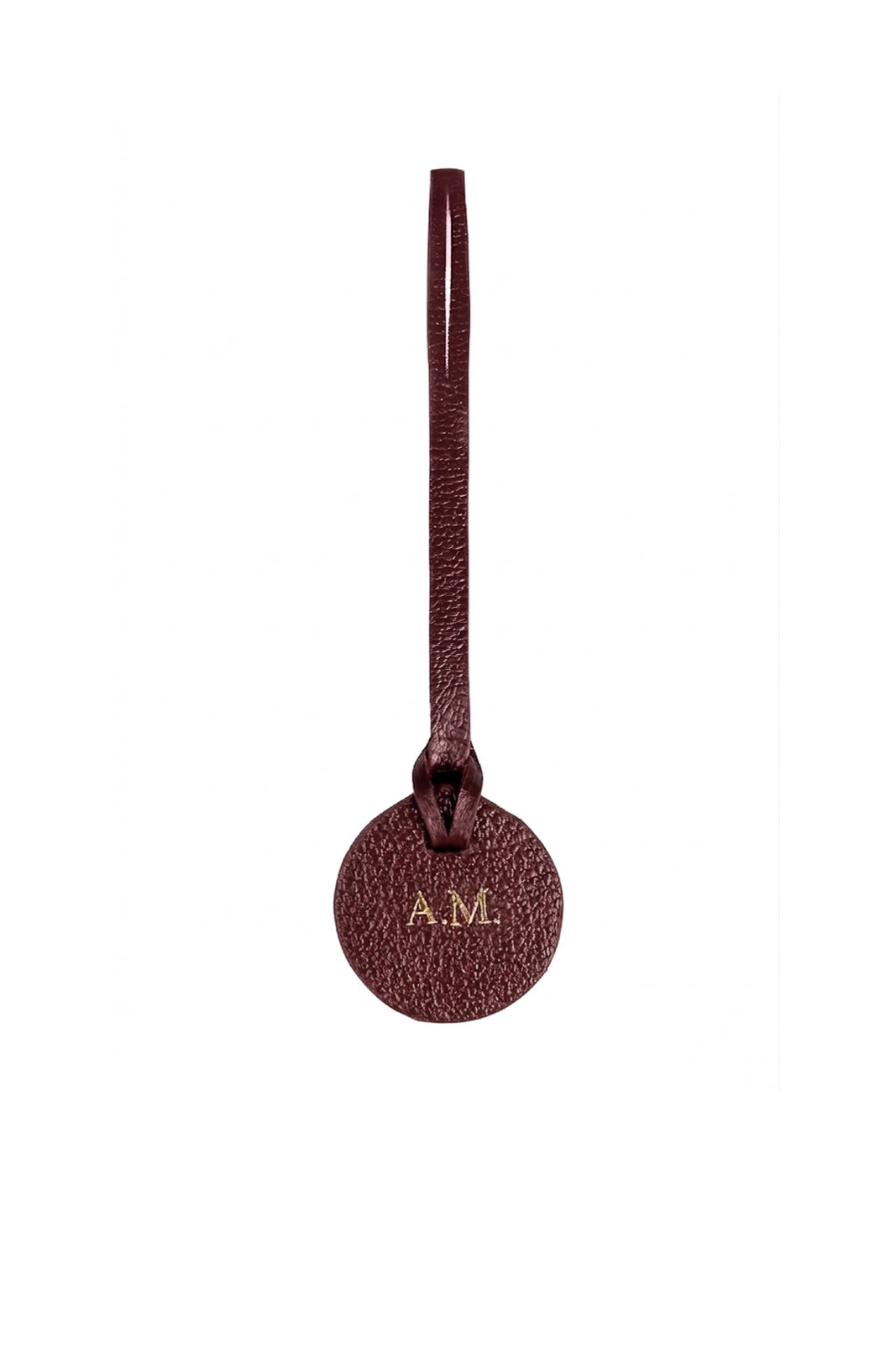 Tag de couro liso redonda personalizada