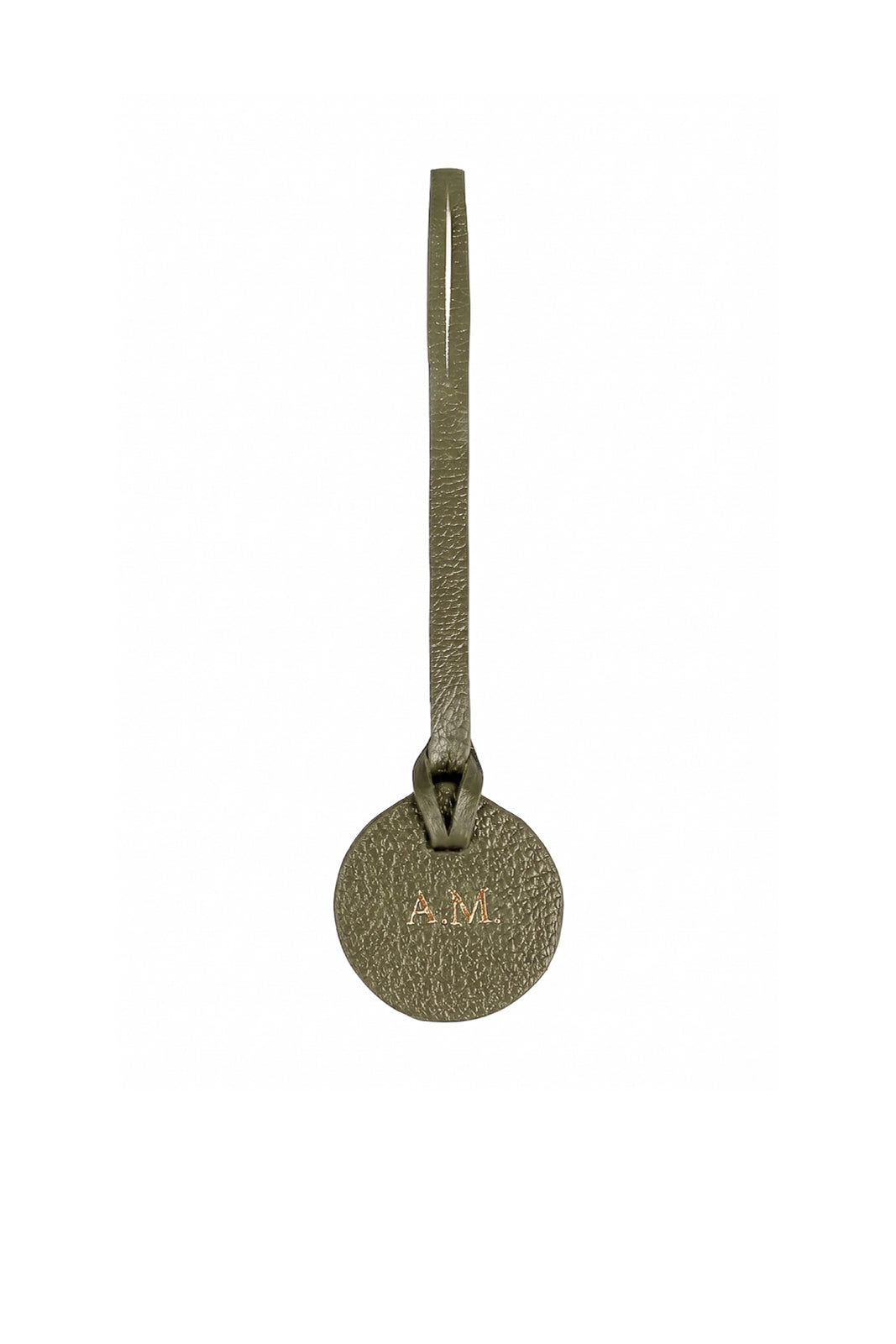 Tag de couro liso redonda personalizada