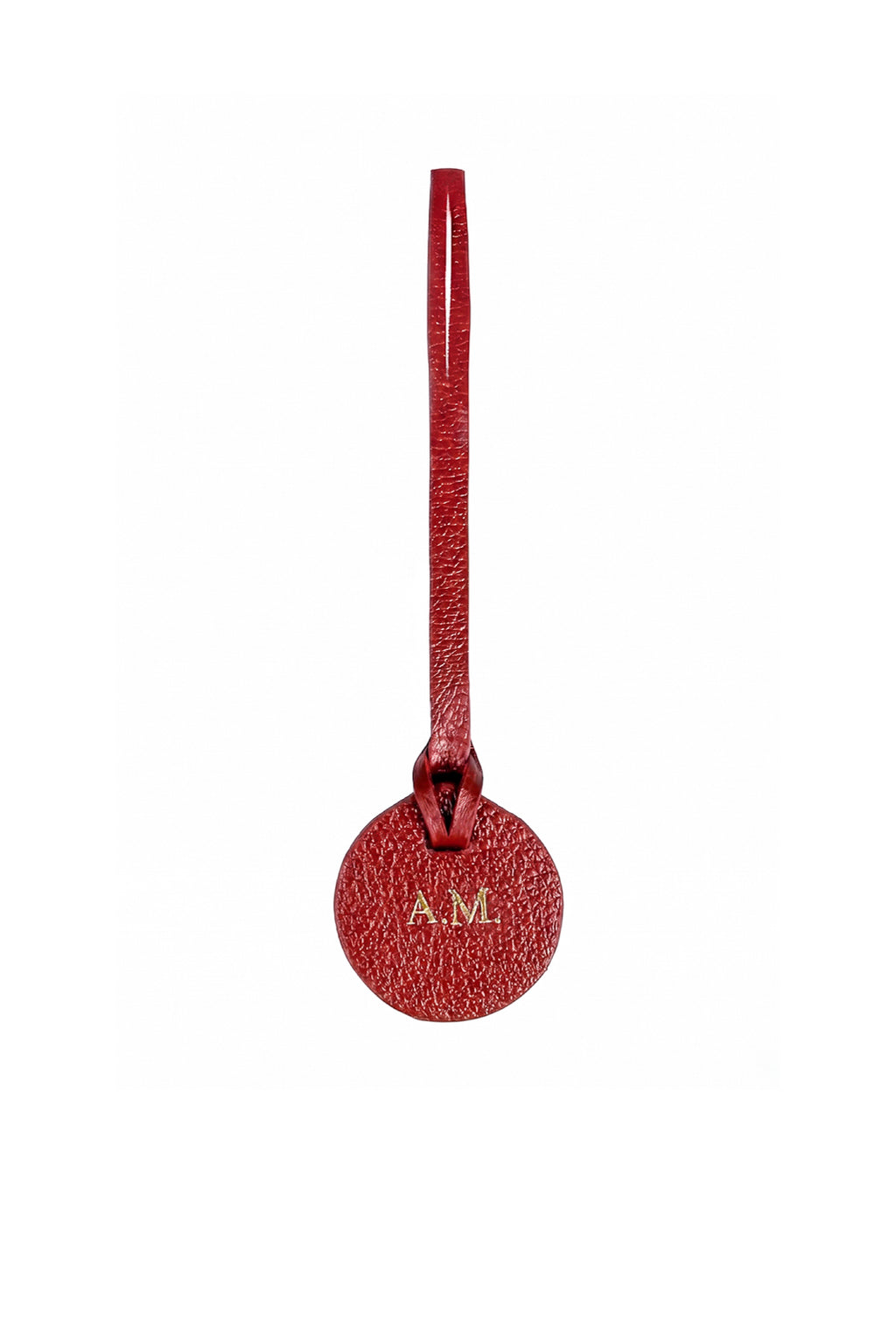 Tag de couro liso redonda personalizada